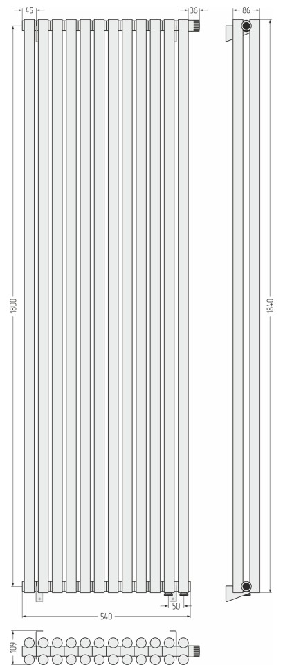 Эстет-11 EU50 1800х540 12 секций