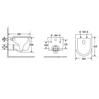AQM2013PRO Унитаз подвесной сиденье SoftClose, технология смыва Invisible, скрыт крепеж. 490х360х380