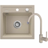 Гранитная мойка со смесителем, 1-чаша