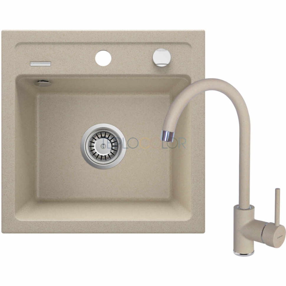 Гранитная мойка со смесителем, 1-чаша