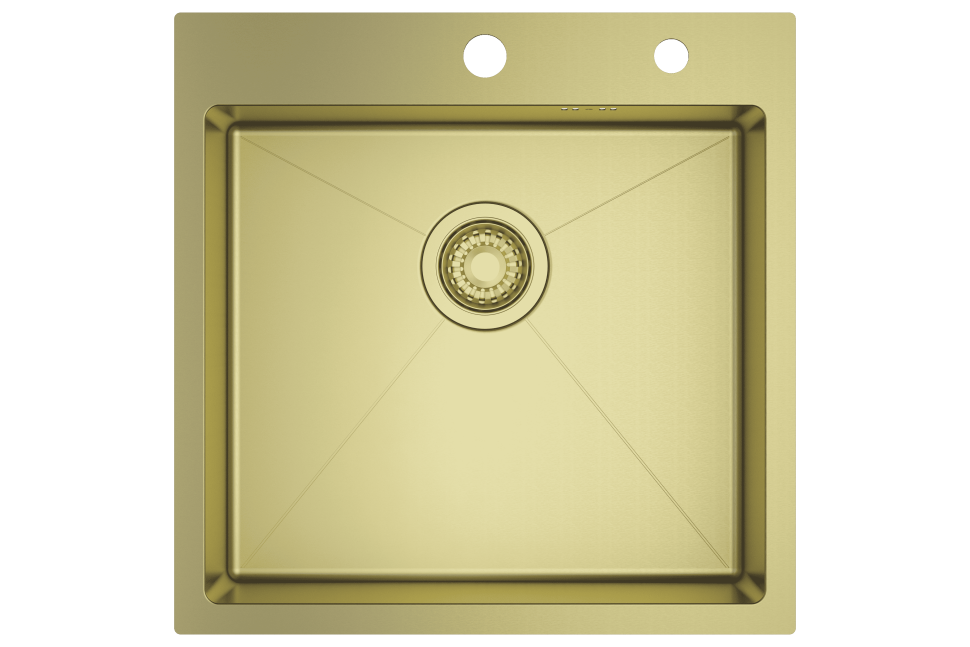 Мойка - профессиональная ручная работа Raglo, сатин золото