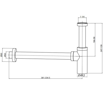 AQM7010CR Сифон для раковины латунный, Хром