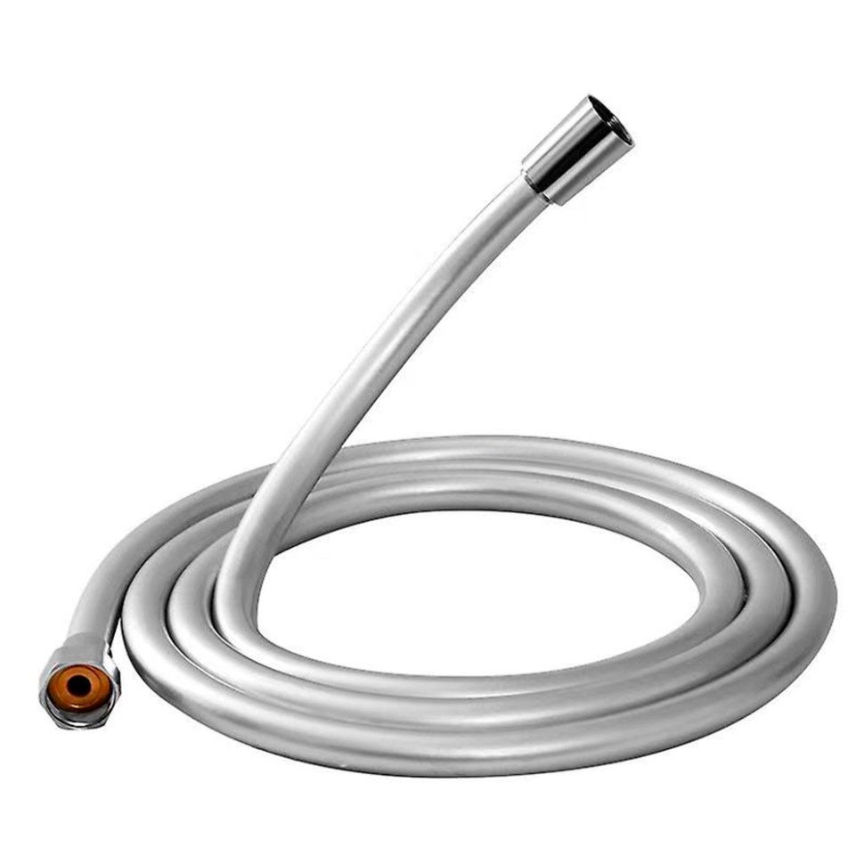 AQM1500CR Шланг душевой, ПВХ 1500мм с латунной гайкой и защитой от перекручивания, Хром