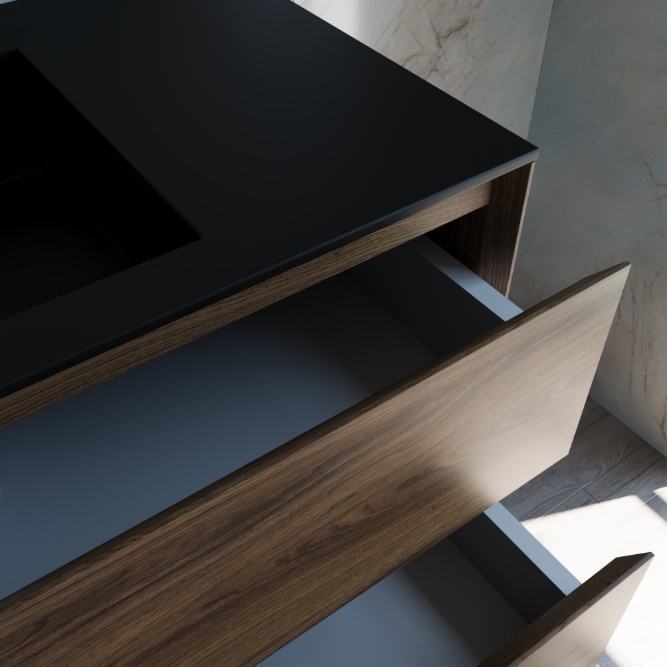 База под раковину Vincea  Luka 1000 подвесная, 2 выкатных ящика soft-close, C.Oak