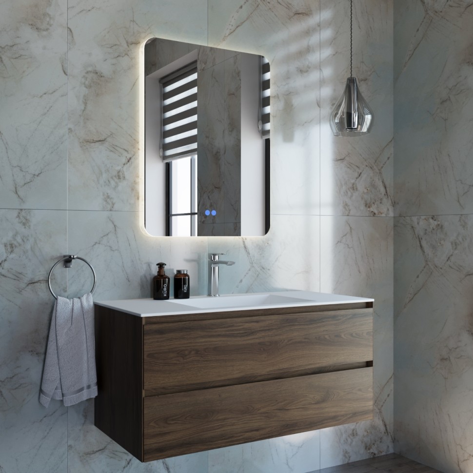 База под раковину Vincea  Luka 1000 подвесная, 2 выкатных ящика soft-close, C.Oak