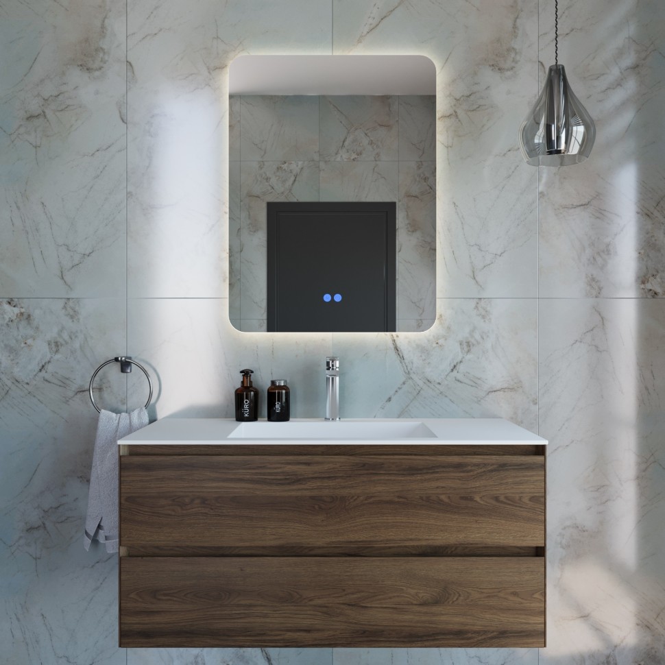 База под раковину Vincea  Luka 1000 подвесная, 2 выкатных ящика soft-close, C.Oak