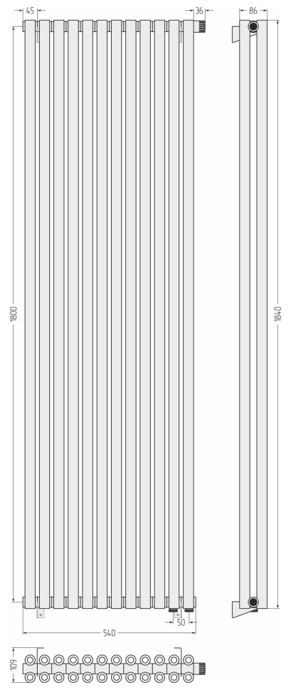 Эстет-00 EU50 1800х540 12 секций