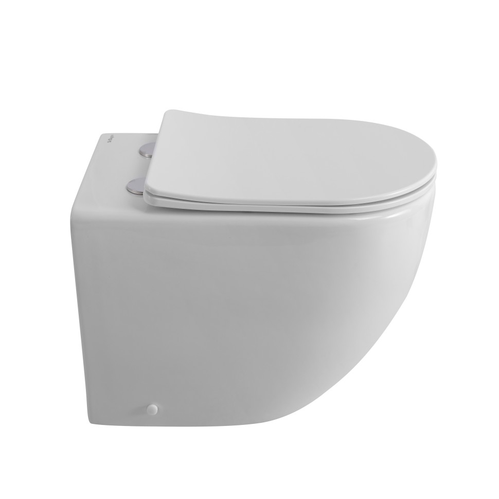 Унитаз приставной безободковый с сиденьем BelBagno BB2141CBR/SC