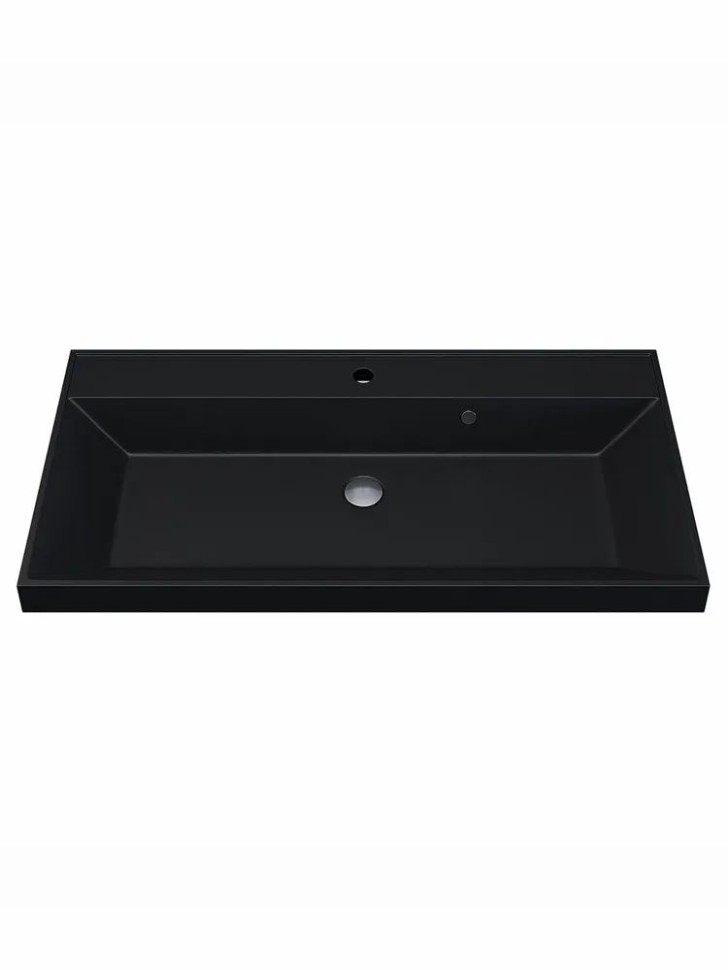 Раковина для ванной 100 см, Uperwood Classic Quartz, кварцевая, черная матовая, уголь
