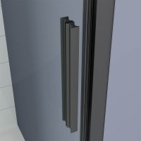 Душевая дверь Veconi Ottimo P20 B, 1100x1900, черный матовый, стекло матовое