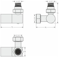 Вентиль 3D правый цилиндр (G 1/2" НР х G 3/4" НГ)