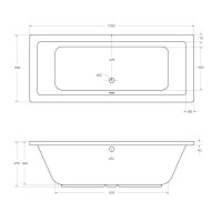 Акриловая ванна CEZARES PLANE-170-70-45-W37
