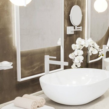 Смеситель Hansgrohe Finoris для раковины, 1 отверстие, со сливным клапаном Рush-Ореn, цвет: белый матовый 76070700