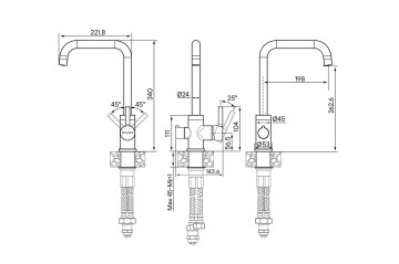 Смеситель для кухни Logas, золото, Lo213021-G, Paulmark