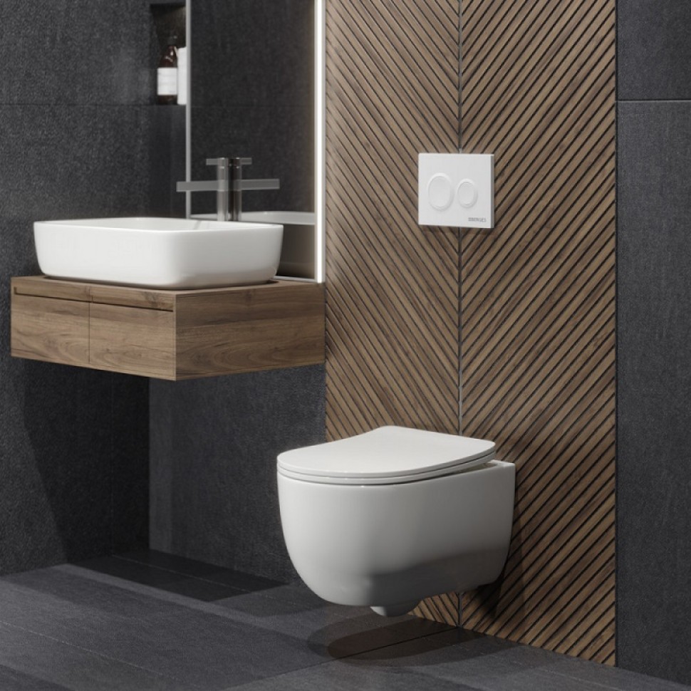 Инсталляция BERGES для скрытого монтажа унитаза NOVUM кнопка O4 Soft Touch белая