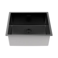 Мойка LASSAN 49 UNI, нерж. сталь, LA49-MBN, матовый черный NANO-PVD, 490х440мм, Paulmark