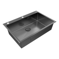 Мойка нерж. сталь KRONER-EDGE 75, PM777551-GM, вороненая сталь, 750х510мм, Paulmark