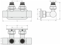 Вентиль угловой EU50 (2 х G 1/2" НР х G 3/4" НГ)