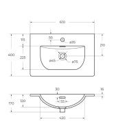Керамическая раковина BelBagno BB-8099-3-60