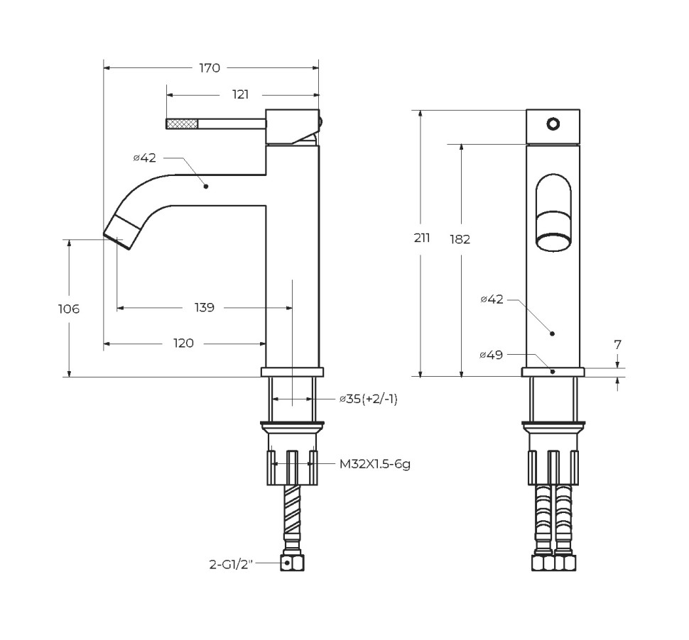 Смеситель для раковины с донным клапаном CEZARES RELAX-LS1-NOP