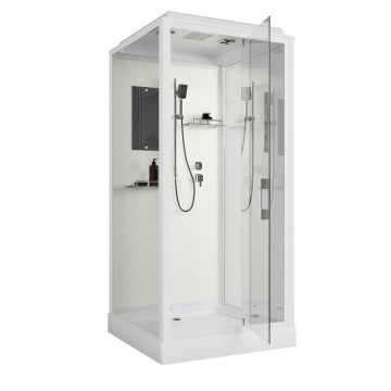 Душевая кабина Niagara Standart ST90/15Q (90х90х215) квадрат,поддон 15см,распашная,проф.белый,3 места