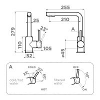 Смеситель для кухни Omoikiri Nakagawa 2 Plus-BL латунь/черный