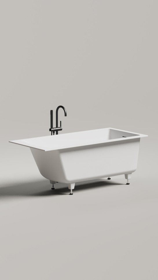 Ванна встраиваемая CASCATA KIT 150x70 S-Sense Глянцевый