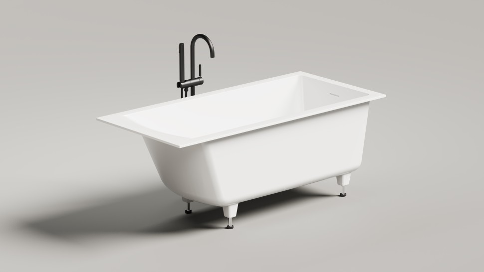 Ванна встраиваемая CASCATA KIT 150x70 S-Sense Глянцевый