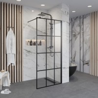 Душевая перегородка Niagara Nova NG-685-12ВLACK (120х195) черный,стекло прозрачное,1 место