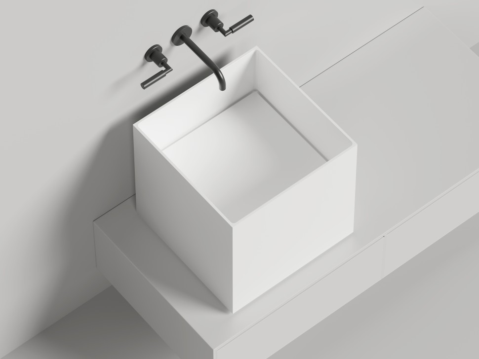 Раковина накладная ARMONIA SQUARE 03 450х450х450 S-Stone Матовое