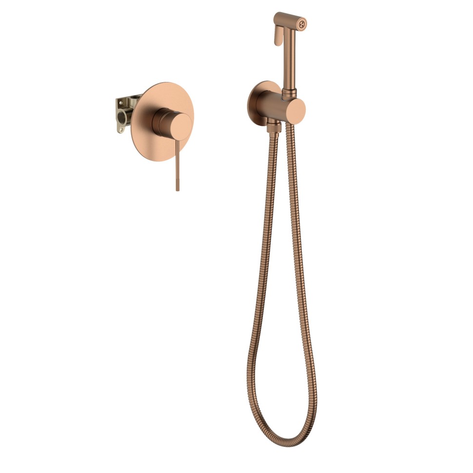 Смеситель встроенный с гигиеническим душем Timo Saona 2389/19SM розовое золото