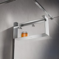 Полка для душевого ограждения Loft, 400x200x120, полированная сталь