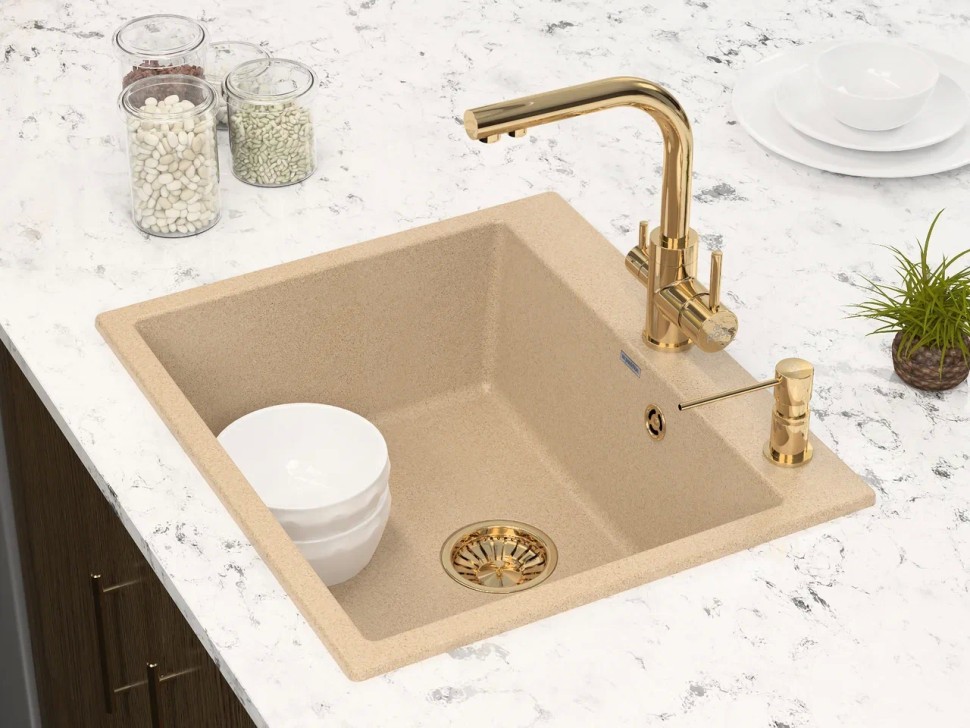 Дозатор для жидкого мыла KRAFT, D003-G, золото, Paulmark