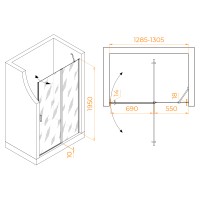 Душевая дверь RGW LE-004B (Прозрачное, 1300)
