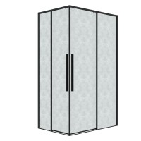 Душевое ограждение Grossman Galaxy 1/2.K33.01.11.21.02-1/2.K33.01.80L.21.02 (110х80х195) раздвижная,черный матовый,стекло шиншилла,2 места