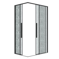 Душевое ограждение Grossman Galaxy 1/2.K33.01.11.21.02-1/2.K33.01.80L.21.02 (110х80х195) раздвижная,черный матовый,стекло шиншилла,2 места