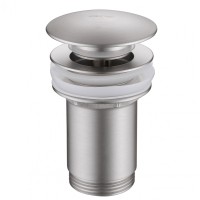 Донный клапан ABBER AF0010SP с переливом, клик-клак, сатин