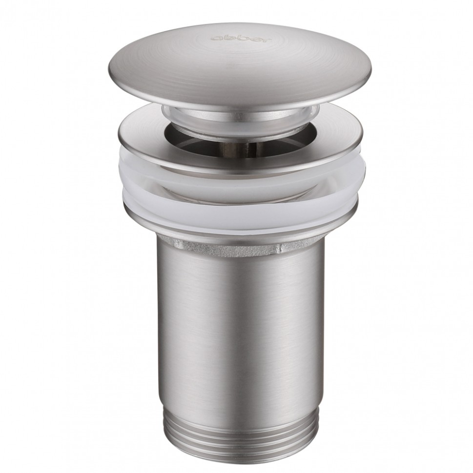 Донный клапан ABBER AF0010SP с переливом, клик-клак, сатин