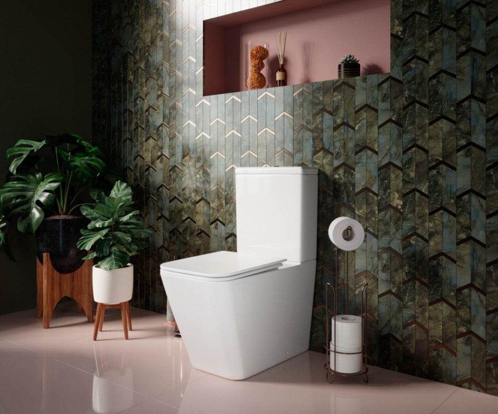 Бачок для унитаза CUBIC Rimless, двойной смыв 3/6 арматура Ceramicanova