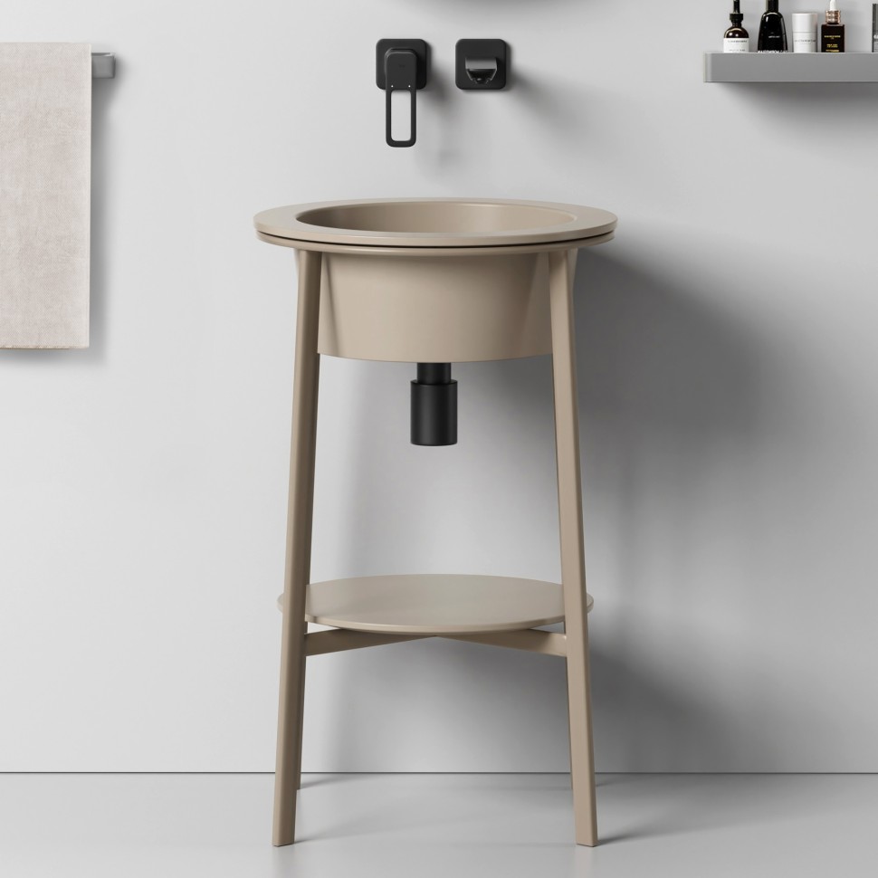 Консоль с керамической раковиной ABBER Bequem AS2630MK хаки матовый