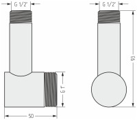 Уголок переходной (G 1" НР х G 1/2" НР)