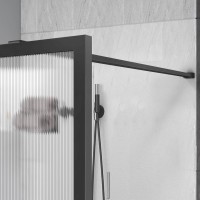 Душевая перегородка Волк-Ин (Walk-In) VSW-1HP700FLGM, 700*2000, вороненая сталь, стекло рифленое