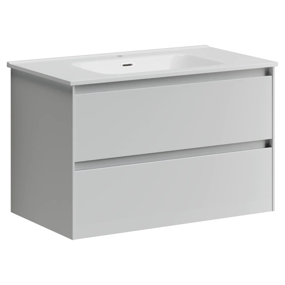 Тумба подвесная SANCOS Cento 790х450х500, c двумя ящиками оснащенными доводчиками, белый глянец, арт. CN80W