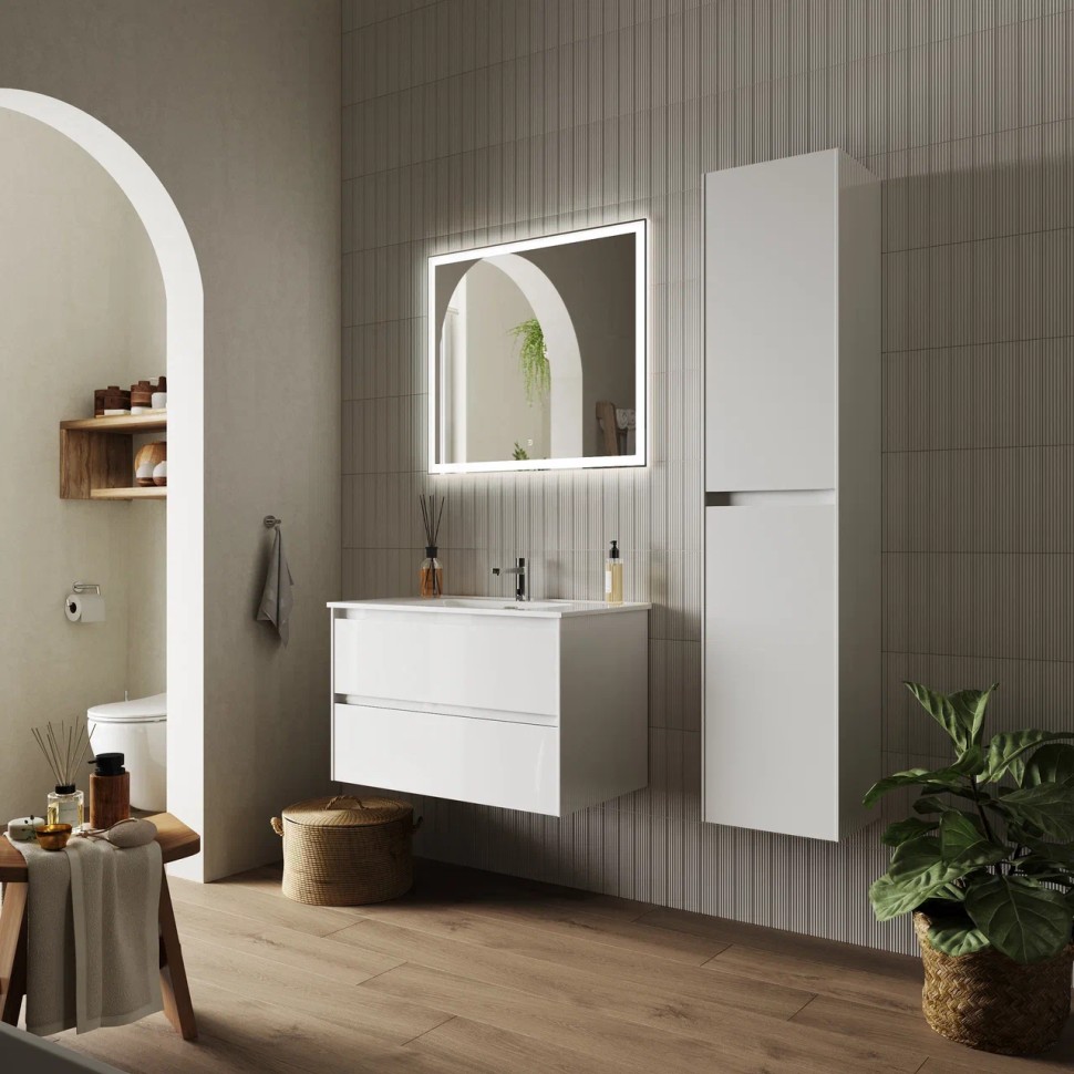 Тумба подвесная SANCOS Cento 790х450х500, c двумя ящиками оснащенными доводчиками, белый глянец, арт. CN80W