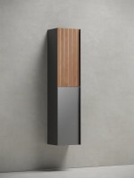 Шкаф-пенал SANCOS Delta подвесной дуб красный/графит, 350х300х1600 мм, арт. PDL35GR