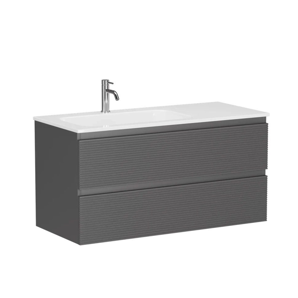 Тумба подвесная SANCOS Folk левая 995х445х500, c двумя ящиками оснащенными доводчиками, Grey soft, арт.FL100LGS