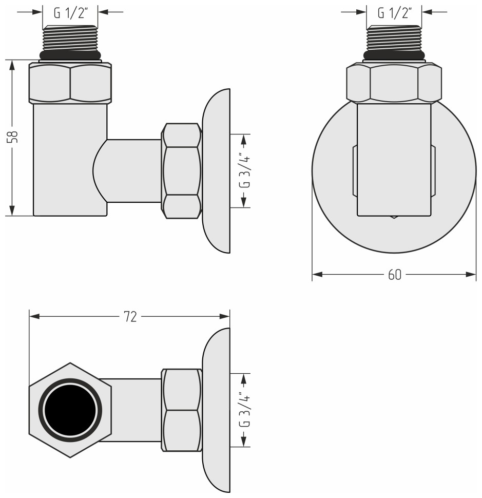 Набор комплектующих для ПС (G 1/2" НР х G 3/4" НГ)