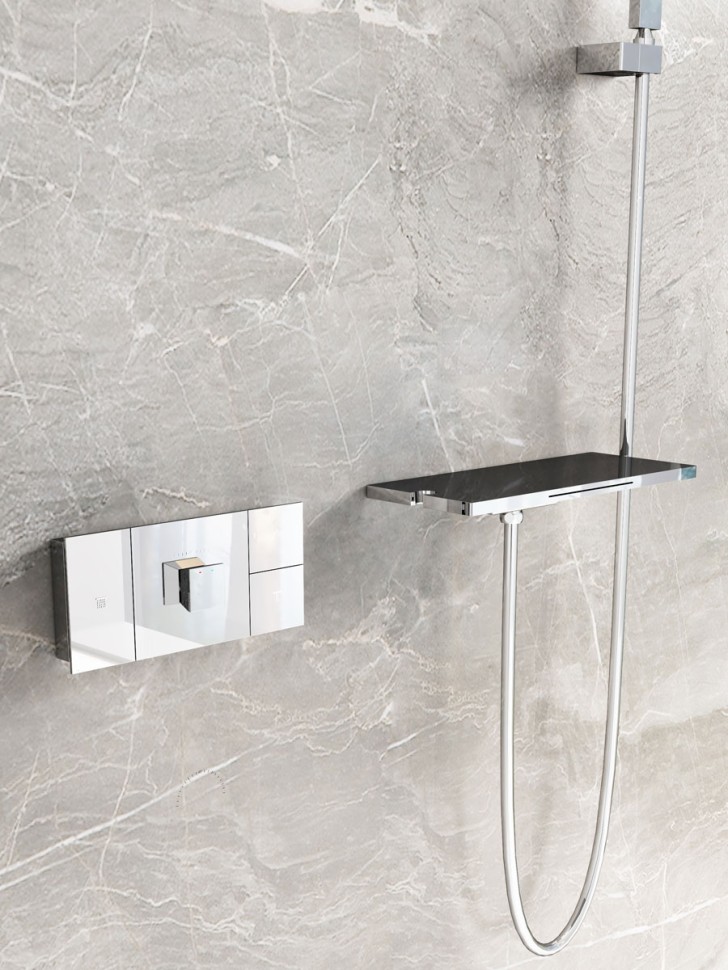 Душевой комплект Futura VSFW-2F11TCH термостатический встраиваемый, 3 режима, хром