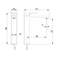 AQM6314MB Monza Смеситель для раковины однорычажный, Черный матовый