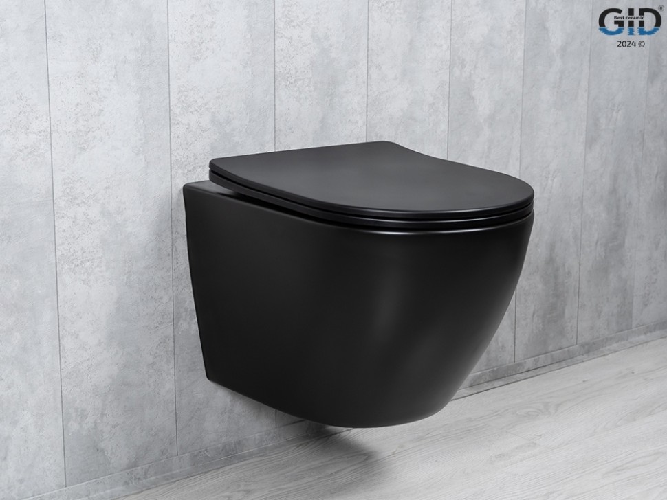 Унитаз подвесной Tornado Gid Tr2122TF-Bm 62261Y черный матовый 49x36x36